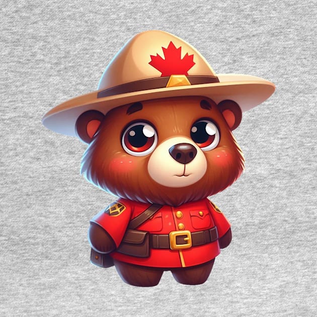 Cute Canadian Mountie Bear Illustration by Dmytro